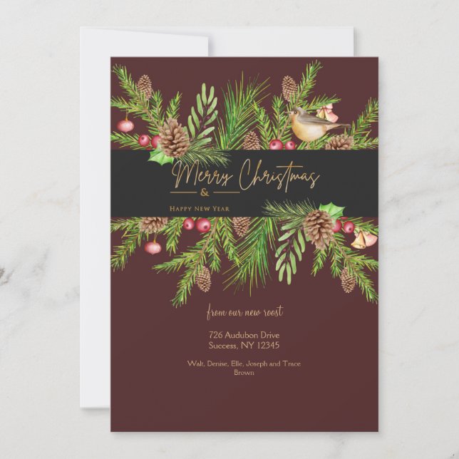 Cartão De Festividades Feliz Natal e Feliz ano novo (Frente)