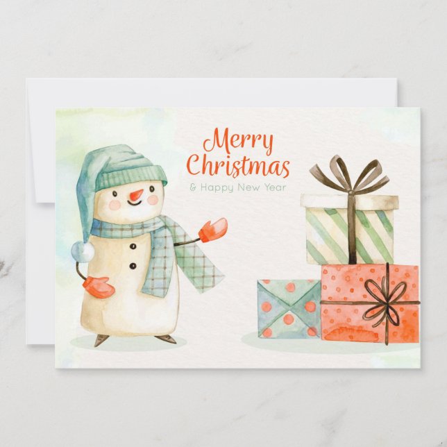 Cartão De Festividades Feliz Natal e Feliz ano novo (Frente)