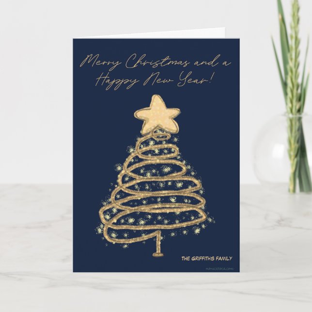 Cartão De Festividades Feliz Natal e Feliz ano novo. Personalizável (Frente)