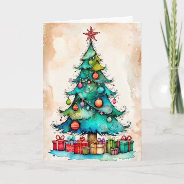 Cartão De Festividades Feliz Natal e feriados (Frente)