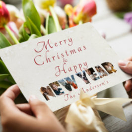 Cartão De Festividades Feliz Natal E Foto De Colagem De Felizes anos novo