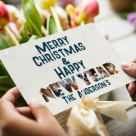 Cartão De Festividades Feliz Natal E Foto De Colagem De Felizes anos novo