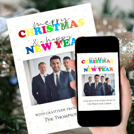 Cartão De Festividades Feliz Natal e Foto de Feliz ano novo da Corporate