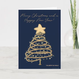 Cartão De Festividades Feliz Natal e um Feliz Ano Novo. Personalizável