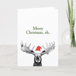 Cartão De Festividades Feliz Natal Eh Boné Canadiano de alce