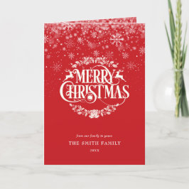 Cartão De Festividades Feliz Natal Elegante Simples Flocos de Neve Modern
