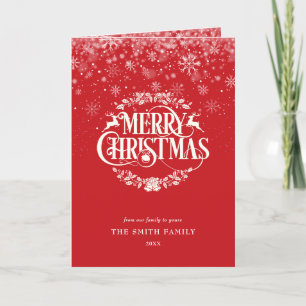 Cartão De Festividades Feliz Natal Elegante Simples Flocos de Neve Modern