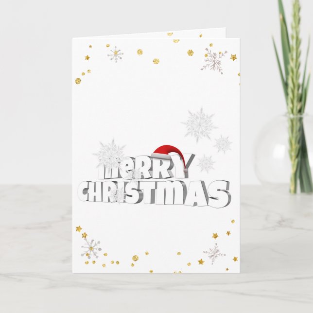 Cartão De Festividades Feliz Natal Elegantes Decorações de Natal  (Frente)