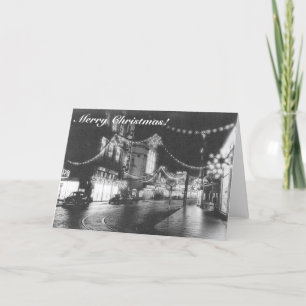 Cartão De Festividades Feliz Natal em alemão, Black and White Photo 1950