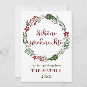 Cartão De Festividades Feliz Natal em Alemão Suíço, Personalizado