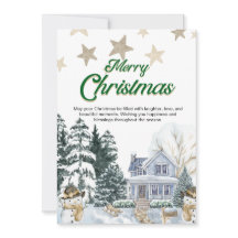 Feliz Natal em Aquarela Azul e Verde