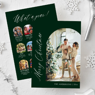 Cartão De Festividades Feliz Natal em Arco Verde Minimalista Moderno