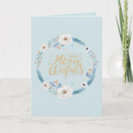 Cartão De Festividades Feliz Natal em Azul