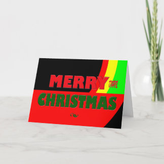 Cartão De Festividades Feliz Natal em cores de Rasta