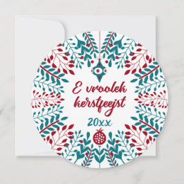 Cartão De Festividades Feliz Natal em flamengo ocidental, Feliz Natal em 