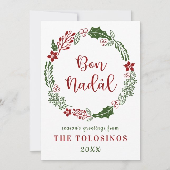 Cartão De Festividades Feliz Natal em Friuliano, Personalizado (Frente)