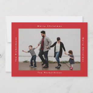 Cartão De Festividades Feliz Natal em texto vermelho e branco foto
