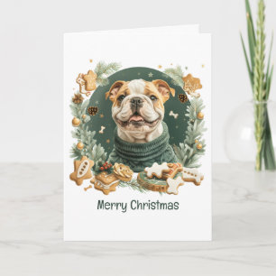 Cartão De Festividades Feliz Natal English Bulldog