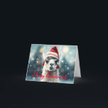 Cartão De Festividades Feliz Natal Engraçado, Cute Lllama Alpaca Santa Ha<br><div class="desc">Feliz Natal Engraçado Fofo Llama Alpaca Santa Hat Animais de Férias</div>