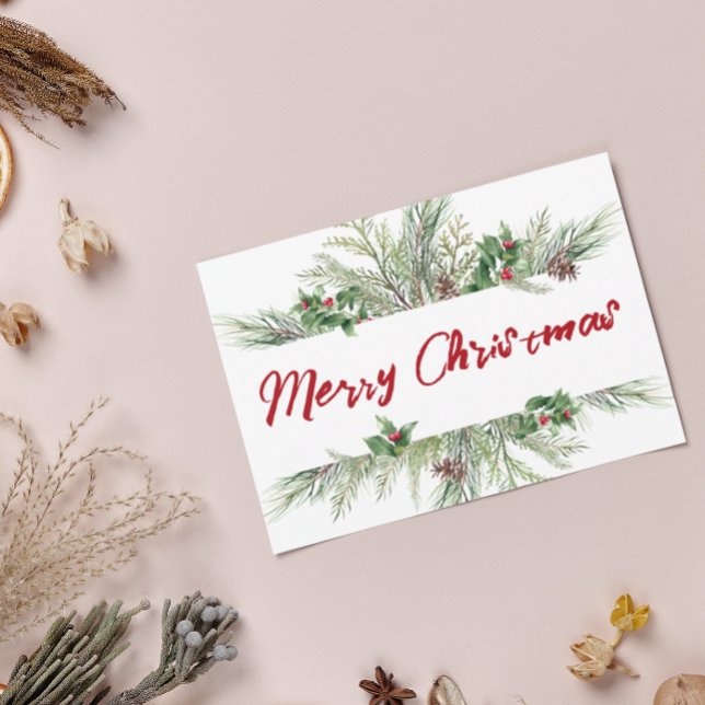 Cartão De Festividades Feliz Natal Enquadrado Roda de inverno Saudação (Criador carregado)