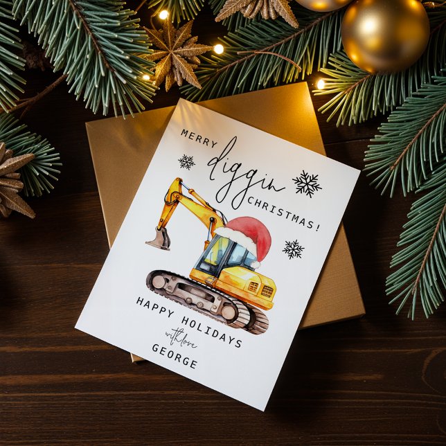 Cartão De Festividades Feliz Natal Escavando (Criador carregado)