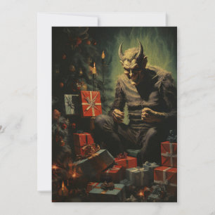 Cartão De Festividades Feliz Natal Espanto Horror Diabo Papai Noel