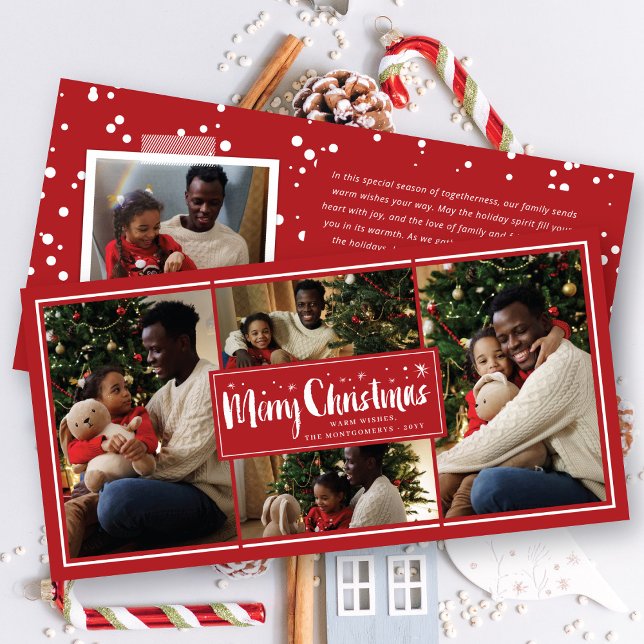 Cartão De Festividades Feliz Natal Esquadrão de Escovas Estrelas 4 Colage (Criador carregado)