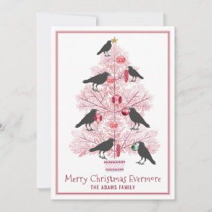 Cartão De Festividades Feliz Natal Evermore Gothic Crow Holiday