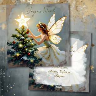 Cartão De Festividades Feliz Natal   Fada Bonita do Natal Personalizado
