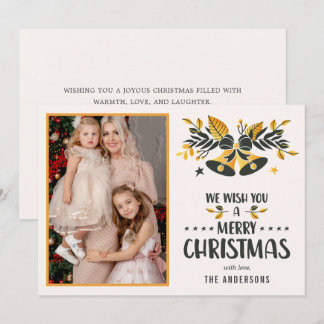 Cartão De Festividades Feliz Natal Família Amarela Foto