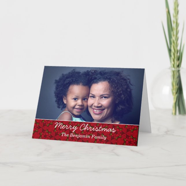 Cartão De Festividades Feliz Natal Família Mãe Foto Personalizar (Frente)