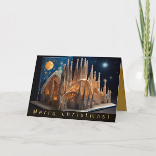 Cartão De Festividades Feliz Natal Faux Pop-up Sagrada Família GC
