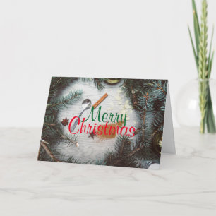 Cartão De Festividades FELIZ NATAL feito sob encomenda COM os ORNAMENTO