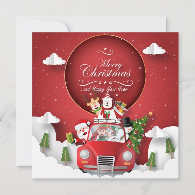 Cartão De Festividades Feliz Natal/Feliz ano novo (Frente)