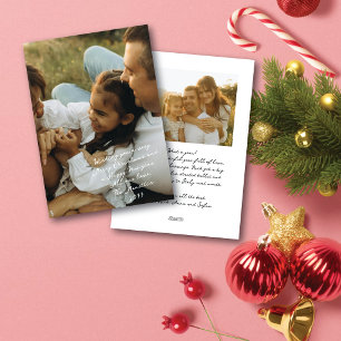 Cartão De Festividades Feliz Natal Feliz Ano Novo Escrito à Mão Casual 