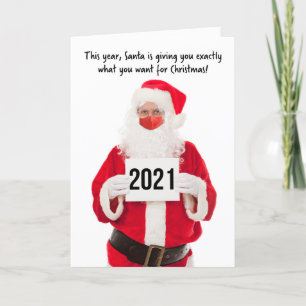 Cartão De Festividades Feliz Natal Feliz Ano Novo Papai Noel de Máscara