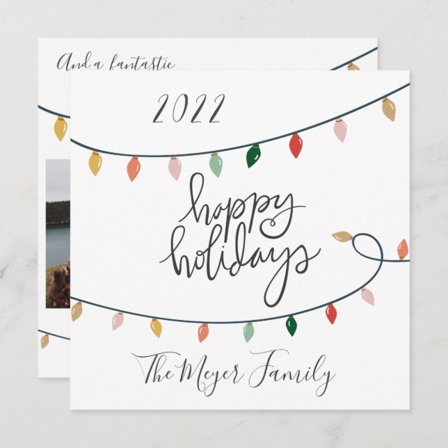 Cartão De Festividades Feliz Natal Feliz Férias Feliz 3 Foto (Frente/Verso)