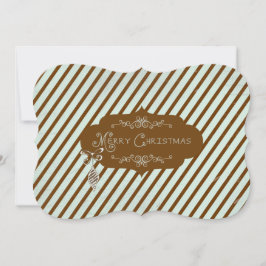 Cartão De Festividades Feliz Natal - Feriado Diagonal de Stripe