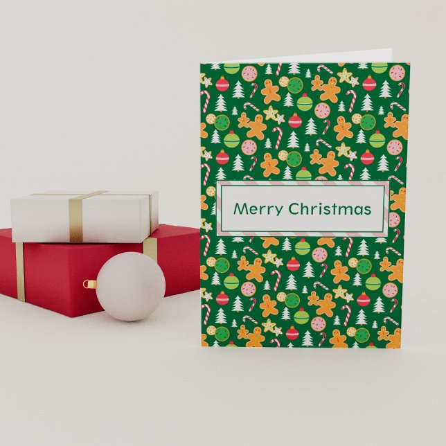 Cartão De Festividades Feliz Natal - Feriado Verde - Questão de Design (Criador carregado)