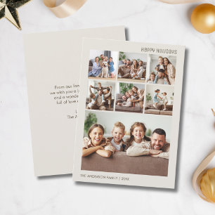 Cartão De Festividades Feliz Natal Feriados 7 Colagem de Fotos da Família