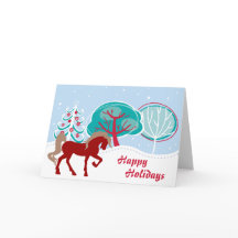 Feliz Natal Feriados Cavalo Festivo Neve