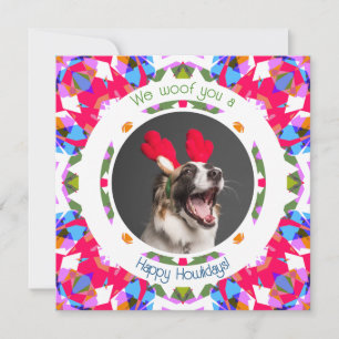 Cartão De Festividades Feliz Natal Férias Mãe de Pai de Caninos de Foto d