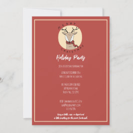 Cartão De Festividades Feliz Natal Festa de Férias da Rena Bonita