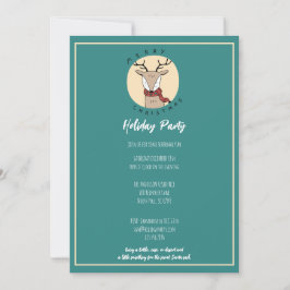 Cartão De Festividades Feliz Natal Festa de Férias da Rena Bonita