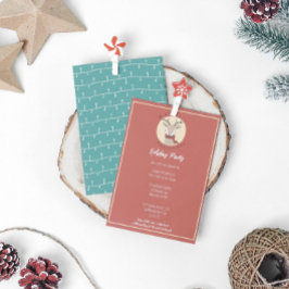 Cartão De Festividades Feliz Natal Festa de Férias da Rena Fofa