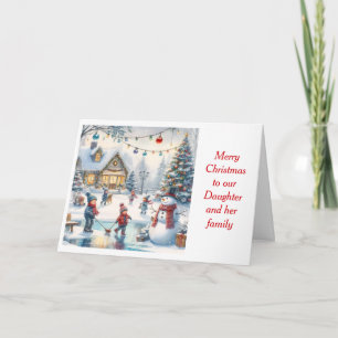 Cartão De Festividades Feliz Natal Filha Família