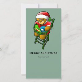Cartão De Festividades Feliz Natal fofo do Ursinho