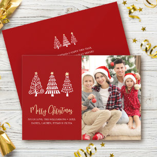 Cartão De Festividades Feliz Natal Foto Árvores Caprichosas Roteiro