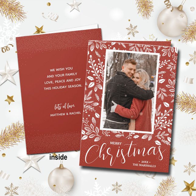 Cartão De Festividades Feliz Natal Foto Botânica Dobrada (Criador carregado)