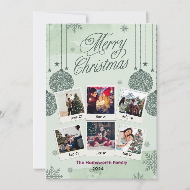 Cartão De Festividades Feliz Natal - Foto da Família (Frente)